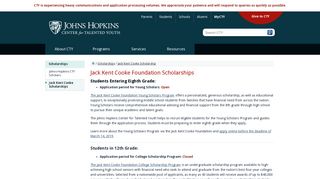 Jack Kent Cooke Foundation Scholarships | Johns Hopkins Center for ...