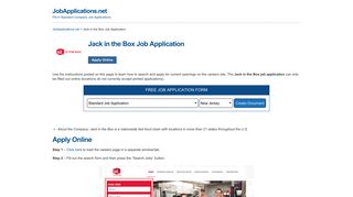 Jack in the Box Job Application - Apply Online