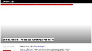 Select Jack In The Boxes Offering Free Wi-Fi – Consumerist