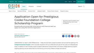 Application Open for Prestigious Cooke Foundation College ...