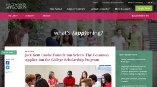 Jack Kent Cooke Foundation Selects The Common Application for ...