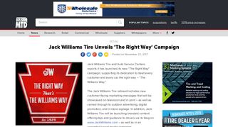 Jack Williams Tire Unveils 'The Right Way ... - Modern Tire Dealer