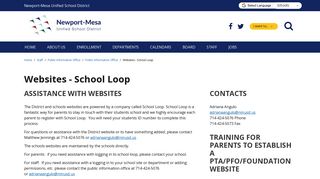 Websites - School Loop - Newport Mesa Unified School District