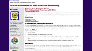 School Information for Jackman Road Elementary School