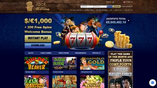 JackMillion Online Casino | $/€1,000 + 200 Free Spins Welcome ...
