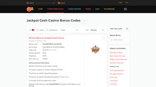 Jackpot Cash Casino Bonus Codes - thebigfreechiplist