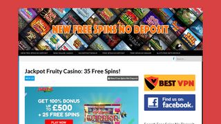 Jackpot Fruity Casino: 35 Free Spins! - New Free Spins No Deposit