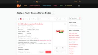 Jackpot Fruity Casino Bonus Codes - thebigfreechiplist