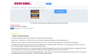Jackpot Liner | £20 Free for Slots and Bingo - OhMyBingo