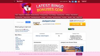 Jackpot Liner - Latest Bingo Bonuses