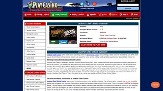 Jackpot Cash Online Casino South Africa | R200 Free No Desposit