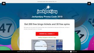 Jackpotjoy Promo Code 2019: Enter JPJ... for free spins & bingo bonus