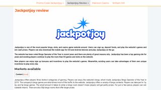 Jackpotjoy review - Jackpotjoy Promo Code