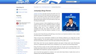 Jackpotjoy Bingo Review - Bingo VG