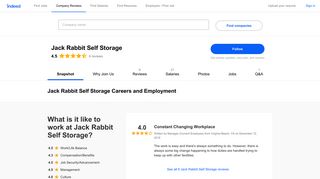 Jack Rabbit Self Storage Careers and Employment | Indeed.com