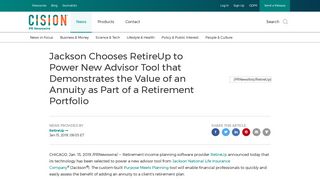 Jackson Chooses RetireUp to Power New Advisor Tool that ...