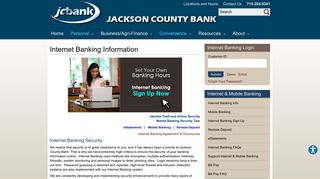 Internet Banking Information - Jackson County Bank