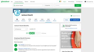 Jackson Hewitt Employee Benefits and Perks | Glassdoor.ie