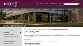 Information Technology | Connect to WiFi - Jackson College