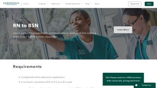 RN to BSN Online Admission Requirements - Jacksonville University