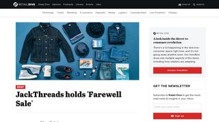 JackThreads holds 'Farewell Sale' | Retail Dive