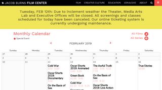 Monthly Calendar : Jacob Burns Film Center