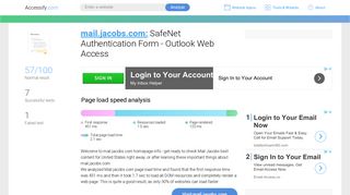 Access mail.jacobs.com. SafeNet Authentication Form - Outlook Web ...
