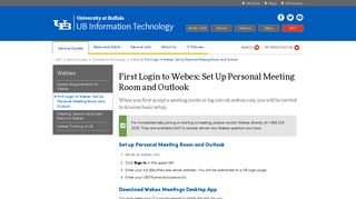 First Login to Webex: Set Up Personal Meeting Room and Outlook ...