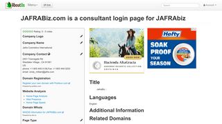 JAFRABiz.com is a consultant login page for JAFRAbiz - AboutUs