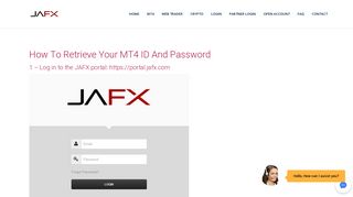 How To Retrieve Your MT4 ID And Password | JAFX