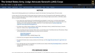 Service Desk / 703-693-0000 - JAGCNet