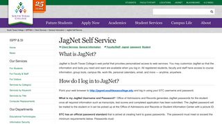 JagNet Self Service | ISPP&SI - IS&P - South Texas College
