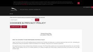 Cookies & Privacy Policy - Jaguar Dealer Portal