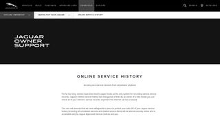 Online Service History | Caring For Your Car | Owners | Jaguar