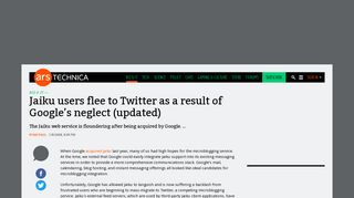 Jaiku users flee to Twitter as a result of Google's neglect (updated ...