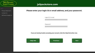 Login - jailpackstore.com