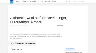 Jailbreak tweaks of the week: Login, Discreetify9, & more...