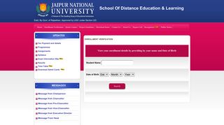 Enrollment Verification - Jaipur National University - Distance Education