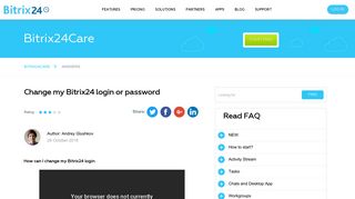 Change my Bitrix24 login or password - Bitrix24 HelpDesk