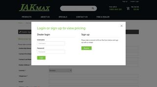 Sign Up - Become a Dealer / JAKmax