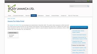 Jamaica Tax Online Portal | eGov Jamaica Limited
