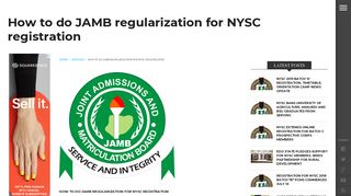 How to do JAMB regularization for NYSC registration | NYSC CDS