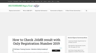 How to Check JAMB result with Only Registration Number 2019