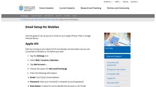 Email Setup for Mobiles - JCU Australia