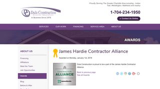 James Hardie Contractor Alliance - Dula Construction