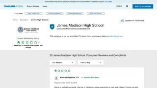 Top 23 Reviews and Complaints about James Madison High School