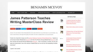 James Patterson Teaches Writing MasterClass Review - Benjamin ...