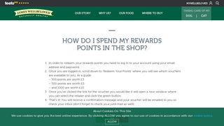 How do I spend my Rewards points in the shop? | James Wellbeloved
