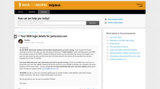 Your NEW login details for Jamorama.com : Helpdesk