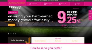 Jana Small Finance Bank | Online Banking and Financial Services